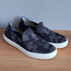 Rothy’s Women’s 8.5 Flats Gray Camo Slip-On Sneakers Round Toe Casual Shoes